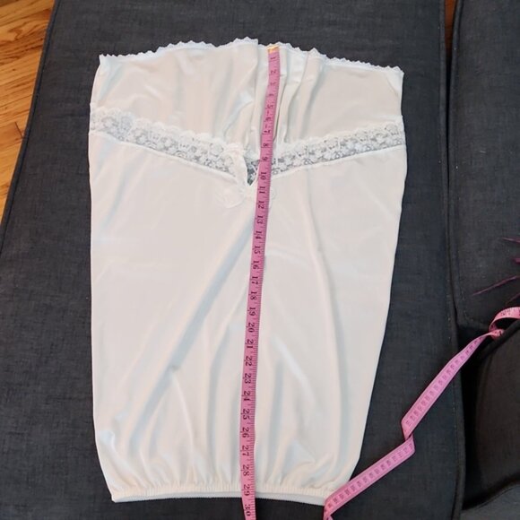 Vintage 70's 80's White Half Slip W/ Bow Bustle Detail & Lace SzM - Picture 6 of 8